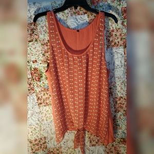 3 FOR $10/Tank Top Coral Bowtie Chiffon Polka Dot